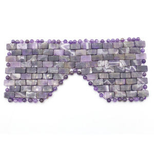 Masque pour les yeux en perles de cristal naturel faites à la main, artisanat de guérison en cristal, avec boîte pour cadeaux, vente en gros - Product Image 6