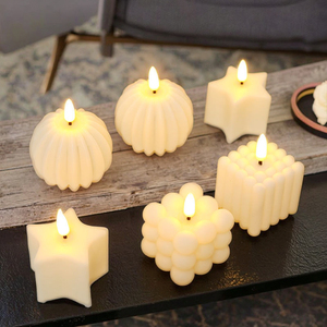 Luz de vela electrónica <span class=keywords><strong>LED</strong></span> Little Rubik's Cube Star Pumpkin Lantern Luces de Navidad Velas <span class=keywords><strong>LED</strong></span> sin llama de vinilo sin llama - Product Image 1