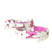Kit intégré de pièces décoratives en cuir rose doux, personnalisable, pour harnais, avec support de logo, OEM ODM, vente en gros
