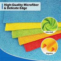 Rouleau de chiffons de nettoyage en microfibre dans un emballage personnalisé, déchirez les serviettes de cuisine et les rouleaux de chiffon en microfibre pour lavage de voiture