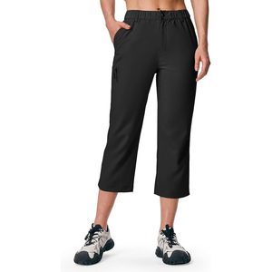 Pantalones Capri para Mujer Rdruko, de Secado Rápido, Ligeros, para Senderismo, Casuales, con Bolsillos con Cremallera, Elásticos, para Viajes, Verano, Golf - Product Image 1