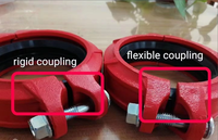 Raccord de tuyauterie rainuré flexible/rigide de 1 à 12 pouces de couleur rouge pour système de protection incendie, tuyaux de lutte contre l'incendie