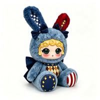Prêt à être expédié maintenant : Peluche lapin mignon Mengqi, style rétro américain, pour enfants et collectionneurs