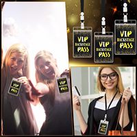 Lanière personnalisée semi-rigide pour badges d'équipe d'événements, badges VIP et porte-cartes d'identité, avec lanière en nylon noir détachable