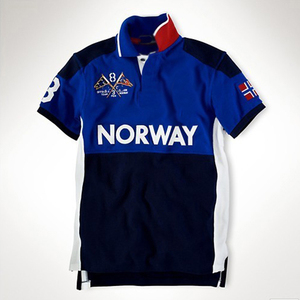 En stock Collection 100% Coton À Manches Courtes Respirant Piqué Tissu avec Broderie Pays Lettre Motif D'été Taille Lâche - Product Image 3