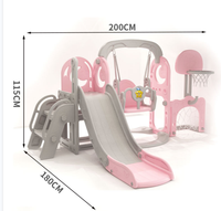 Ensemble de balançoire et toboggan en plastique d'intérieur de haute qualité, durable, en promotion, sûr et amusant pour les tout-petits et les jeunes enfants