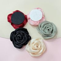 Bunga Mawar Kain Satin 12,5cm dengan Tekstur Berkilau untuk Aksesoris DIY Jepit Rambut, Tas, Sepatu, Perlengkapan Kerajinan Bunga Besar Buatan