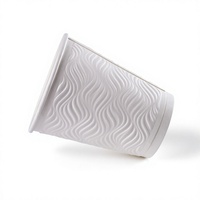 Gobelets à café en papier blanc gaufré de 12 oz, qualité alimentaire, jetables, pour boissons chaudes, pour café à emporter, hôtel et événements de mariage