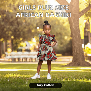 ชุดเสื้อผ้าเด็กผู้หญิง GuyaWax African Dashiki พร้อมไซส์ใหญ่ ลายดอกไม้ แขนพอง ระบายอากาศได้ดี ผ้าฝ้าย สำหรับฤดูร้อน เสื้อคลุมลำลอง ชุดออกงาน - Product Image 2