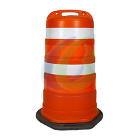 Tambour de signalisation routière de 1000 mm de hauteur en HDPE, orange, rouge, blanc, avec film réfléchissant, baril de sécurité routière, protection IP54, sans avertissement