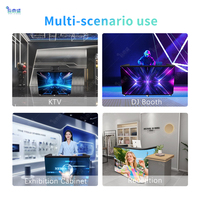 Cabine de DJ mobile, console, table, podium de danse, table portable, cabine d'exposition, cabine de DJ LED, pour magasin de détail, avec plateau incurvé