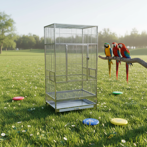 Jaula <span class=keywords><strong>para</strong></span> Loros de Acero Inoxidable de Primera Calidad, Jaula Grande <span class=keywords><strong>para</strong></span> Pájaros de Interior y Exterior, Villa <span class=keywords><strong>para</strong></span> Loros y Loros Grises Africanos - Product Image 5