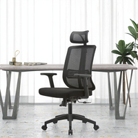 Chaise de bureau contemporaine MF - Chaise pivotante réglable avec dossier en tissu et structure en plastique, hauteur réglable