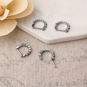 ASTM F136 Titanium G23 Trang Sức Mũi Vách Ngăn Clicker Xuyên Cơ Thể Trang Sức - Product Image 6