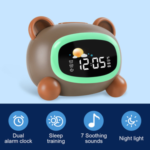 Đèn Báo Thức Chống Nắng Cho Trẻ Nhỏ Đèn Đồng Hồ Để Bàn Chuyển Động Với Pin Đồng Hồ Rgb Huấn Luyện Giấc Ngủ Cho Bé <span class=keywords><strong>Amazon</strong></span> 2022 Dễ Thương - Product Image 2