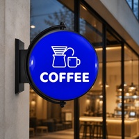 Boîte à lumière durable pour extérieur, panneau lumineux double face thermoformé circulaire pour bar lounge
