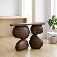 Table console en bois massif à bord naturel Idao, mobilier rustique, décoration vintage, table en bois massif, cadeau de pendaison de crémaillère fait main, unique