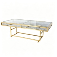Moderner Edelstahl-Gold-Acryl-Esstisch für Hochzeiten und Partys