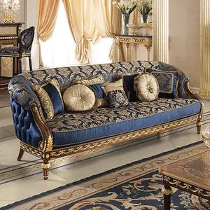 OE时尚定制奢华欧式最佳高端复古天鹅绒沙发木制雕刻家具设计
