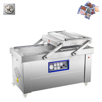 Équipement d'emballage sous vide automatique à double chambre FKJX Type 500 600 pour viande rôtie, poulet, canard, oie (film/sachets/poches)
