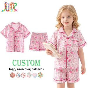 <span class=keywords><strong>Pigiama</strong></span> <span class=keywords><strong>Estivo</strong></span> per Bambine Tiaose con Stampa Floreale, Colletto e Maniche Corte, Set Due Pezzi Leggero, Abbigliamento Casual per Casa - Product Image 1