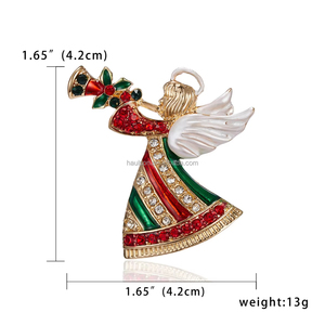 Joyeux Noël Broche Broches Xmas Angel Bonhomme De Neige Guirlande Cloches Émail Métal Broches pour Femmes Festival Nouvel An Fête Bijoux Cadeau - Product Image 6
