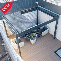 Pérgola Telescópica Motorizada de Aluminio, Retráctil, Bioclimática, con Control Remoto, Impermeable, Resistente al Viento, con Persianas Plegables