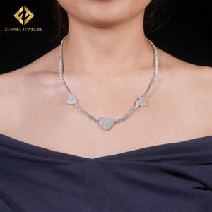 Collier Tennis en Argent 925 avec Moissanite VVS 3MM Style Cœur, Bijoux en Moissanite, Chaîne Tennis à la Mode, Expédition Mondiale - Product Image 1