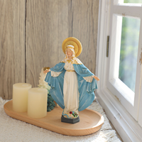 Produits en stock Statues religieuses catholiques en résine Statue de la Madone et de l'Enfant Statue de la Vierge Marie Bronze moderne Vierge Marie