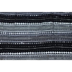 Triloki Stripe <b>Embroidery</b> Georgette Fabric Black Metallic Woven Apparel Dress <b>Material</b> By The Yard Tkfab02 008 - Product Image 2