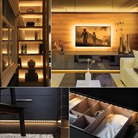 Bande lumineuse d'intérieur Minuterie à distance Flexible Dimmable Cabinet Éclairage Étagères Sous Comptoir Placard Alimenté par Batterie Bande Lumineuse Led