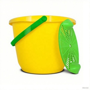 Xô nhựa hình bầu dục chất lượng cao để làm sạch nhà ESD <span class=keywords><strong>12L</strong></span> lau xô với Grit bảo vệ và vắt - Product Image 5