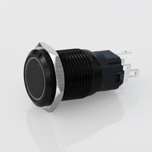 16Mm Vergrendeling Kortstondige Verlichte <span class=keywords><strong>Mini</strong></span> Aan Uit Zwart Metaal Power Ring Led Roestvrij Waterdichte Drukknopschakelaar - Product Image 5