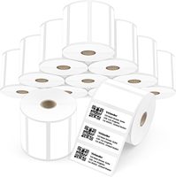 Label Thermal Langsung 3"x1" untuk Alamat Pengiriman, Barcode, Pengiriman Surat, Perekat Kuat & Label Putih Multiguna Berlubang