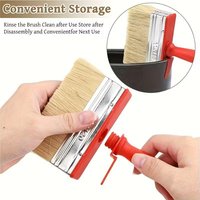 Pinceau à peinture industriel/DIY à grandes poils en fibres synthétiques avec manche en bois pour le polissage des murs, support OEM, taille personnalisée