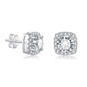 Boucles d'oreilles carrées en moissanite certifiée pour hommes et femmes, bijoux tendance - Product Image 1
