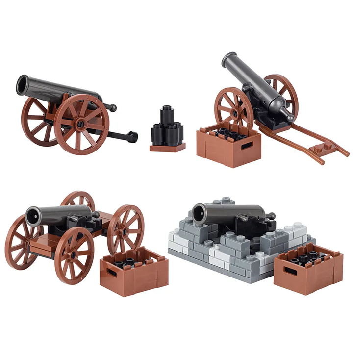 MOC WW2 Military Series Cannon Car Fort Bomb Accessories Armas 