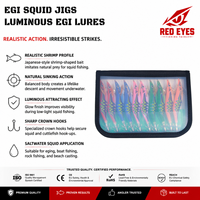 Échantillon gratuit : Nouveau style d'appâts de pêche en gros, phosphorescents aux UV, réalistes, pour crevettes et calmars, avec yeux rouges
