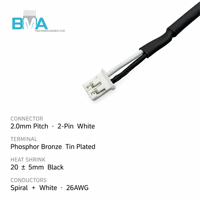 Câble assemblé PVC OEM ODM JST 2.0 2.54 3.96mm Pas de 2, 3, 4, 5, 6 broches 26AWG pour connexion audio, capteur et PCB