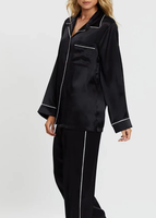 Vente en gros 100% pure soie de mûrier pyjamas vêtements de nuit femmes boutonné 22mm ensembles de pyjamas en soie