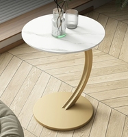 Table d'appoint ronde moderne et compacte pour petit appartement, salon, salle à manger, table basse, table de chevet en acier inoxydable, convertible, facile à nettoyer