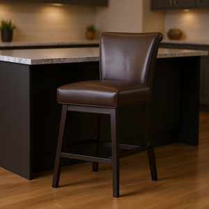 Sgabello Girevole da Bancone 28 Pollici in Pelle PU, Arredamento per Sala da Pranzo dal Design Moderno - Product Image 2