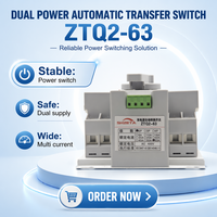 Saklar Transfer Otomatis Daya Ganda Din Rail 2P ATS, Saklar Pemilih Listrik, Daya Tanpa Gangguan 63A 230V 3kA, Untuk Penggunaan Rumah Tangga