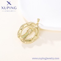 X000959069 Bijoux XUPING Pendentif Hip Hop Religieux en Cuivre Plaqué Or 14K