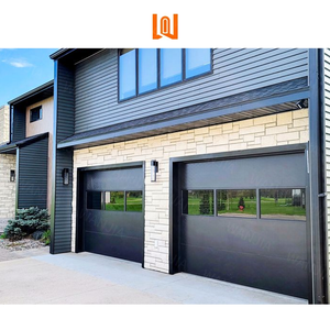 Puerta automática <span class=keywords><strong>de</strong></span> garaje residencial Seccional <span class=keywords><strong>de</strong></span> vidrio esmerilado <span class=keywords><strong>de</strong></span> aluminio negro - Product Image 3