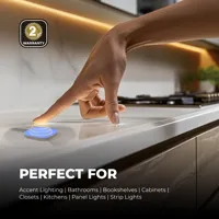 Lumière LED pour armoire avec capteur tactile, interrupteur à capteur à couleur réglable, interrupteur tactile intelligent encastré DC12V/24V.