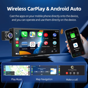 Monitor de pantalla táctil portátil para coche, sistema de navegador GPS <span class=keywords><strong>Android</strong></span> 14, inalámbrico, Apple Carplay, reproductor de DVD para coche <span class=keywords><strong>Android</strong></span> - Product Image 3