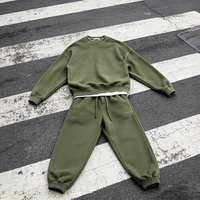 Ensemble de survêtement vintage personnalisé pour homme, col rond, en molleton épais, 2 pièces, sweat-shirt oversize et pantalon de jogging