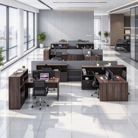 Bureau informatique moderne en contreplaqué de grade E1, poste de travail autonome avec cloison, configuration simple ou double personne