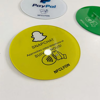 Gran oferta al por mayor 13,56 MHz NFC 215 adhesivo reescribible Nfc placa de acrílico Etiqueta de placa 100mm programable para redes sociales